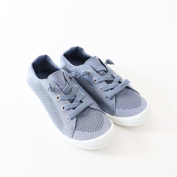 Soda Shoes - zubin blue mesh knit sneakers